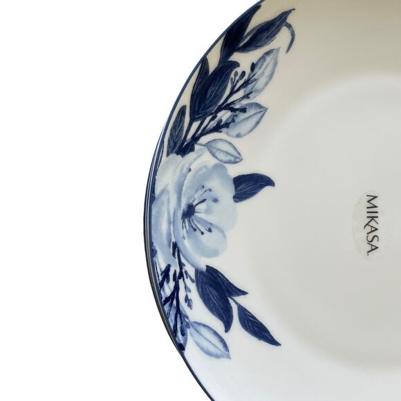 Mikasa DARCY Blue & White Floral Bone China 11in Dinner Plates Set of Four New - Picture 6 of 10
